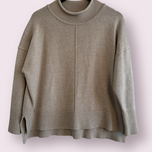 Malissa J Size 18 UK Mushroom Brown Cowl Neck Long Sleeve Jumper