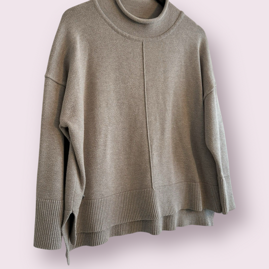 Malissa J Size 18 UK Mushroom Brown Cowl Neck Long Sleeve Jumper