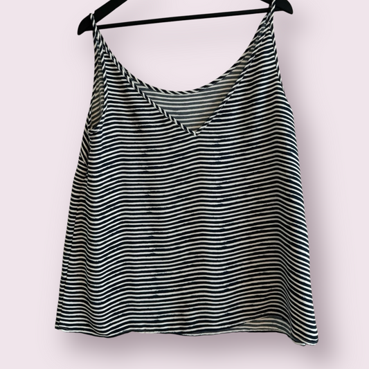 Next Size 18 UK Blue Stripe Sleeveless Top