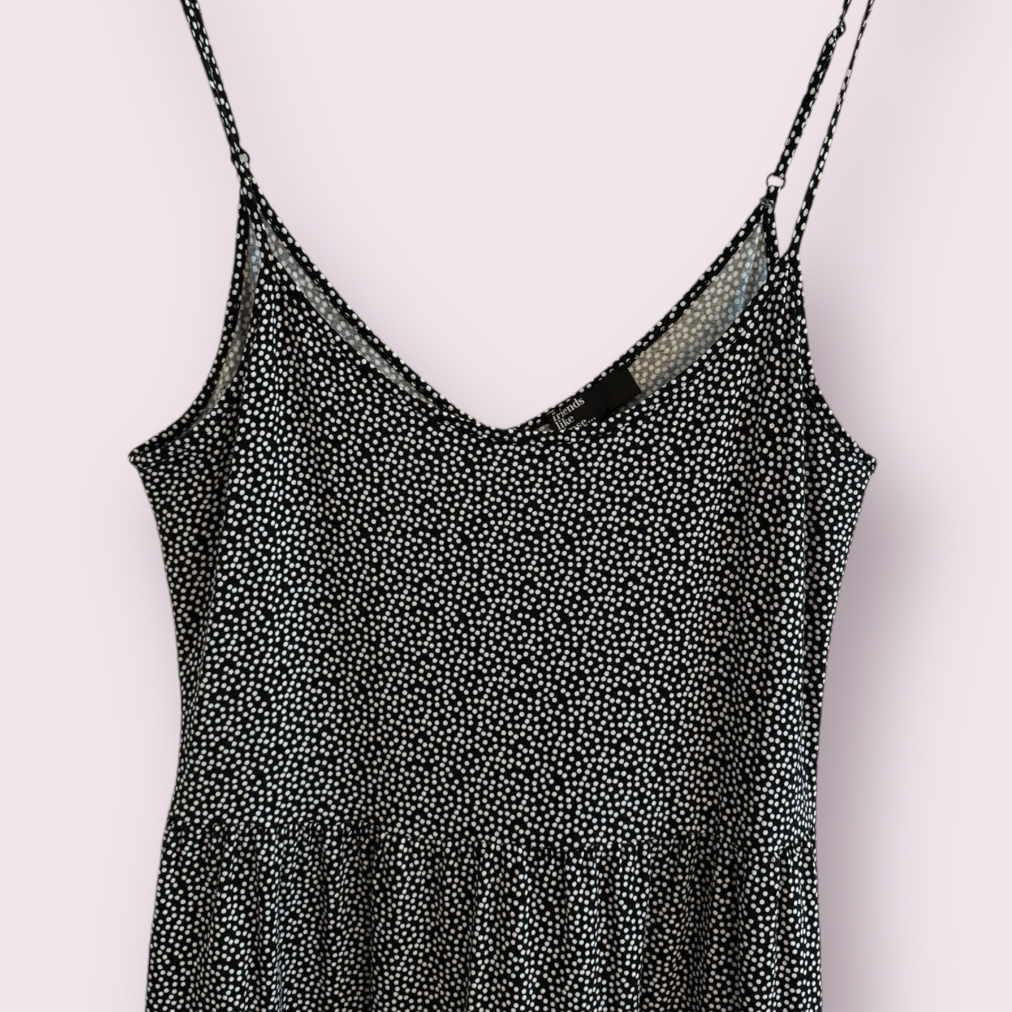 Friends Like These Black Size 16 UK Spotty Maxi Spring Summer Stretch Dress