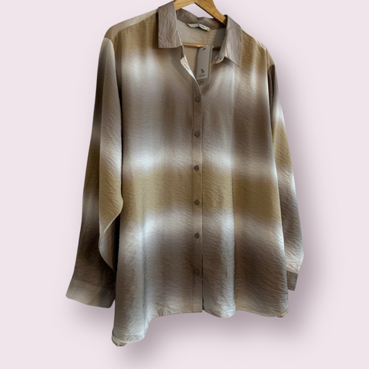 New TU Size 20 UK Multicoloured Ombré Long Sleeve Oversized Collared Blouse