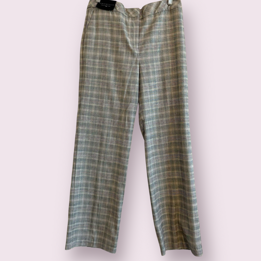 New Emma Willis Next Size 10 UK Grey Checked Wide Leg High Waisted Trousers