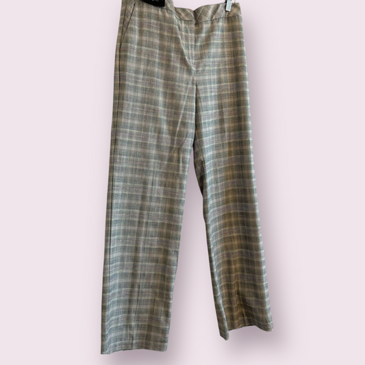 New Emma Willis Next Size 10 UK Grey Checked Wide Leg High Waisted Trousers