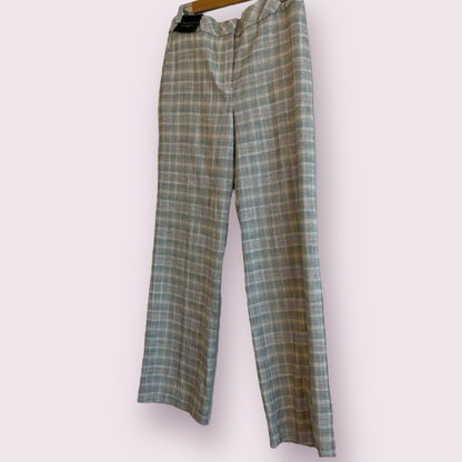 New Emma Willis Next Size 10 UK Grey Checked Wide Leg High Waisted Trousers