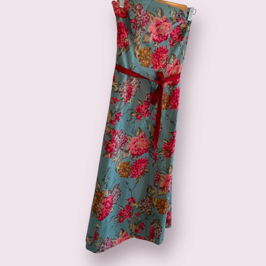 Coast Multi Floral Pretty Size 8 UK Strapless Lined Occasion Dress Knee Length