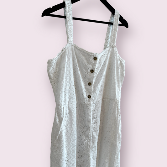 Whistles Soft White Size 14 UK Crop Sleeveless Spring Summer Jumpsuit