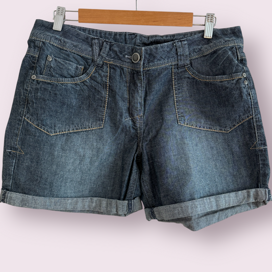 George Blue Denim Size 12 UK Turn Up Shorts