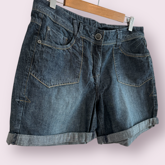 George Blue Denim Size 12 UK Turn Up Shorts