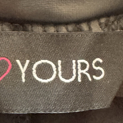 Yours Black Faux Leather Size 24 UK Pull On Trousers Ankle Slits